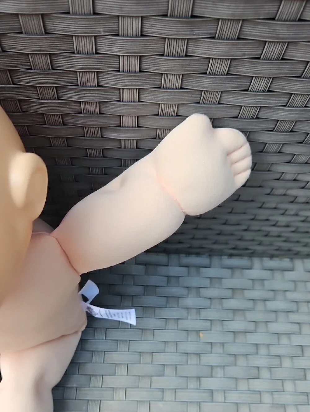 Vintage 2017 Cabbage Patch Kids Soft Plush Baby Doll  Blue Eyes in Tan Skin Tone